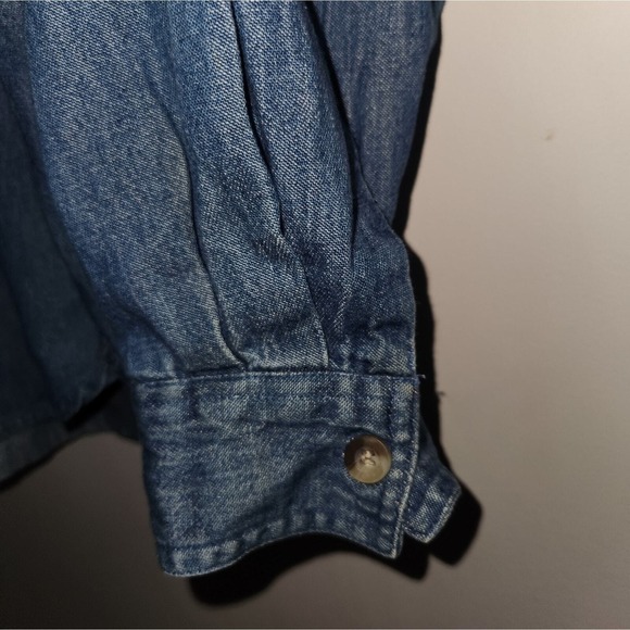 JASON & MAX Denim Christmas Embroidered Holiday Button Up‎ Shirt - Picture 9 of 10